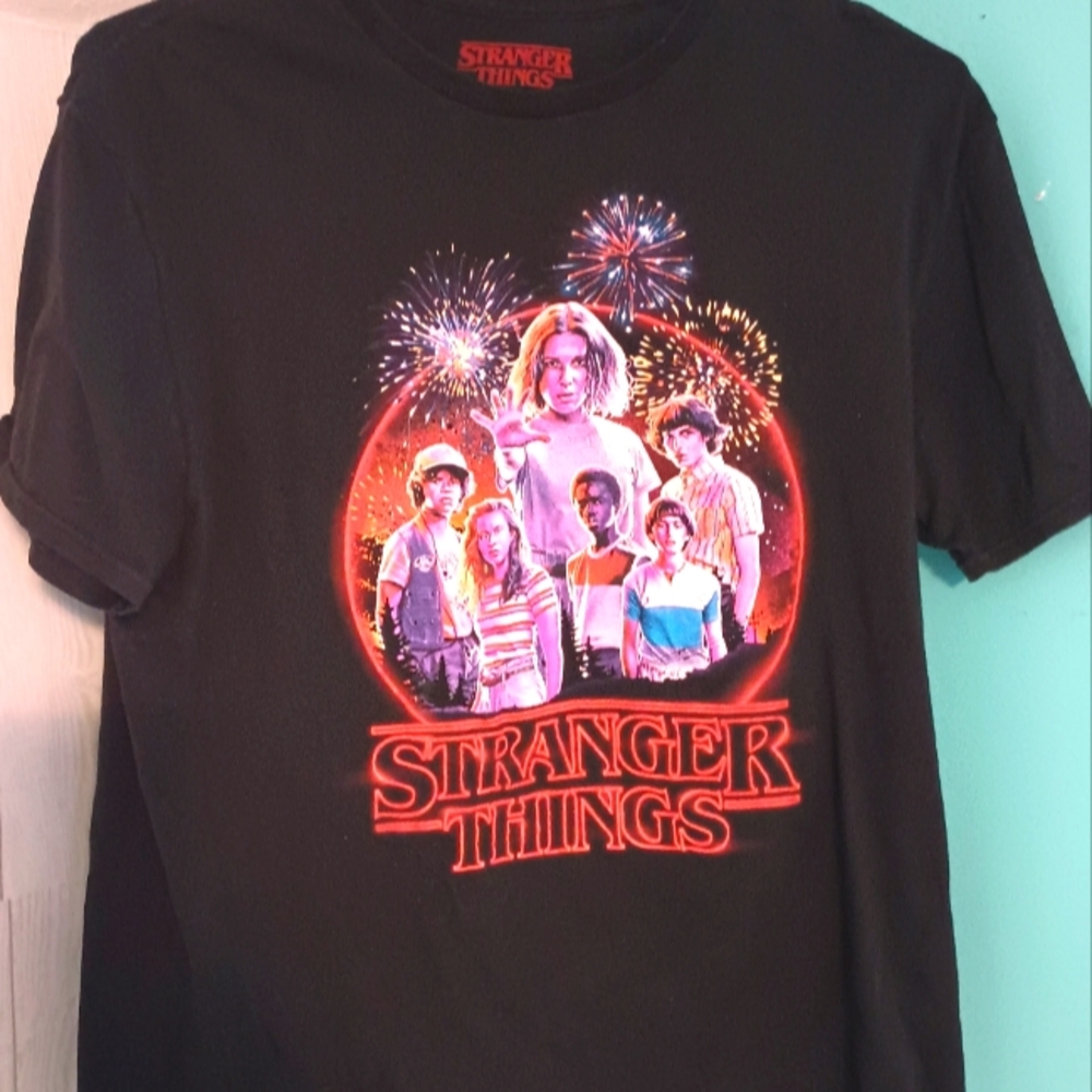 Netflix Stranger Things Graphic T-Shirt Mens Black Size XL